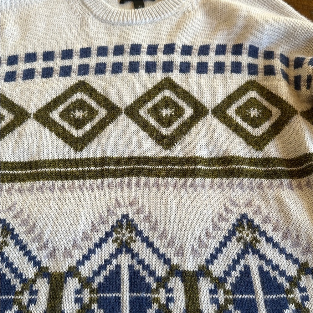 J. Crew | Wool/Mohair Blend Fairisle/Aztec Crewneck Sweater, Size S - Picture 5 of 8